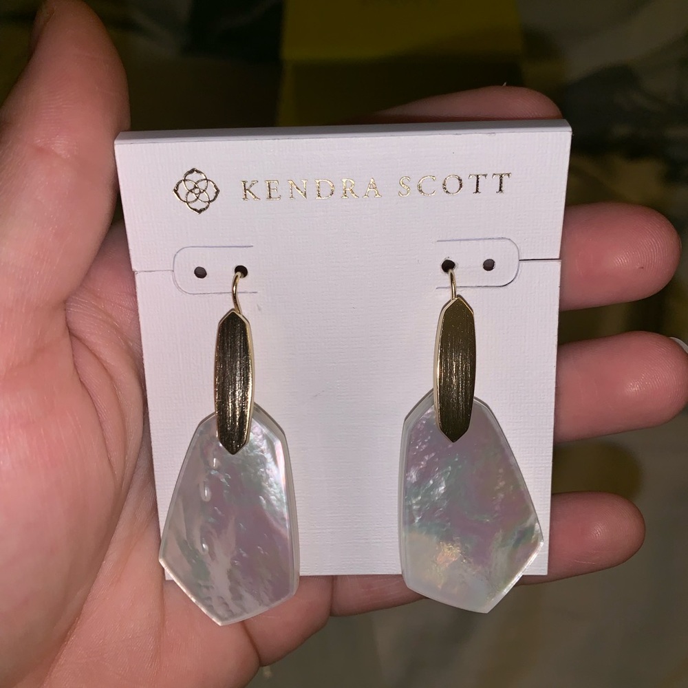Gold drop Earrings in Ivory Pearl